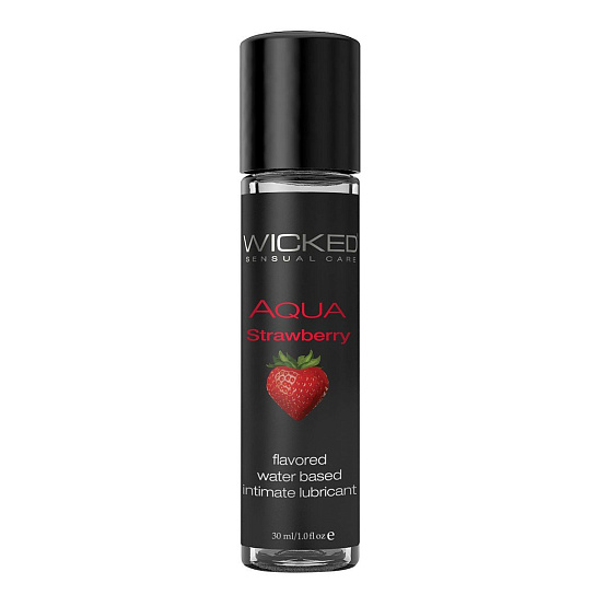 Съедобный лубрикант WICKED AQUA STRAWBERRY, 30 мл