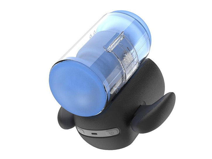 Вибромастурбатор Amovibe Black Knight с имитацией фрикций и подогревом