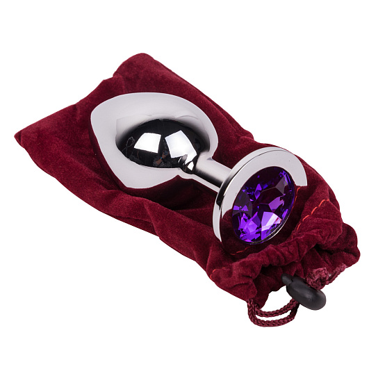 Большой плаг из стали с фиолетовым кристаллом