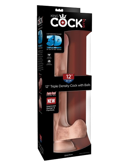 Фаллоимитатор на присоске King Cock Plus 12 Triple 26,7 см