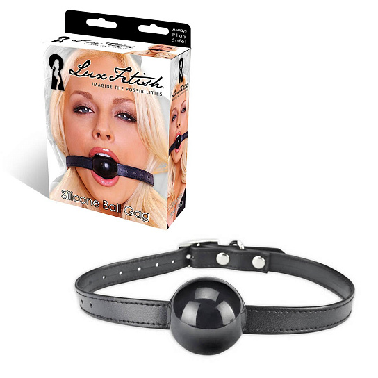 Кляп с шаром из силикона с ремнем Lux Fetish
