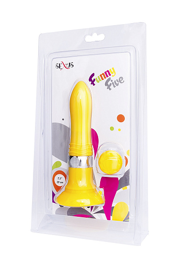 Вибратор SEXUS со сменной панелью управления, 18.5 см, желтый