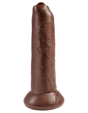 Закрытый реалистичный фаллос King Cock 9 Uncut Cock 22.9 см, коричневый