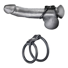 Двойное эрекционное кольцо Duo Cock & Ball Ring с ремешком