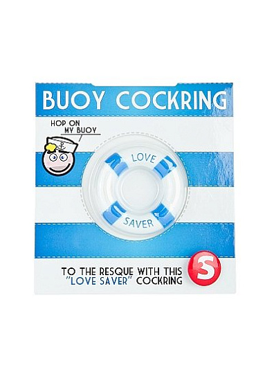 Эрекционное кольцо в виде спасательного круга BUOY LOVE, синее