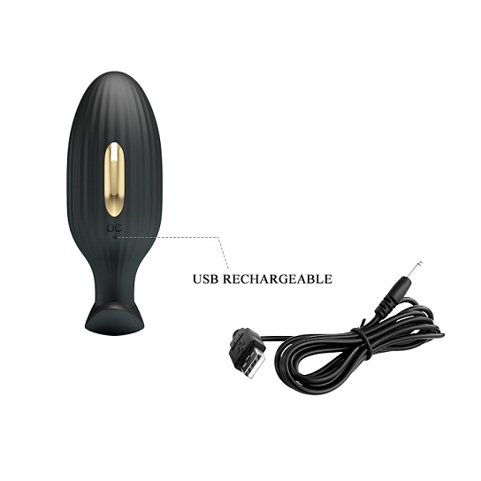 Анальная вибропробка с электростимуляцией Jefferson