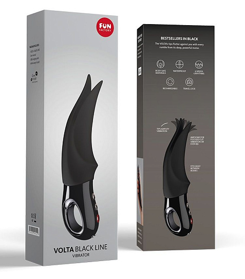 Универсальный вибростимулятор Volta 18.9 см, черный