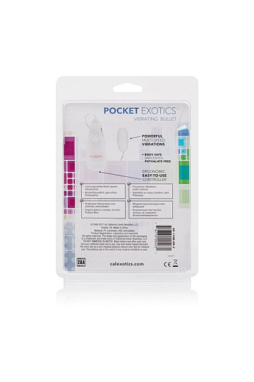 Виброяйцо POCKET EXOTICS на батарейках с пультом, белое