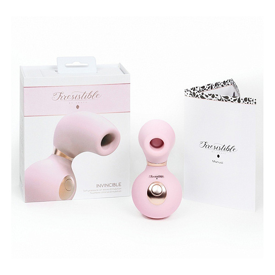 Вакуумно-волновой стимулятор Invincible, водонепроницаемый, розовый
