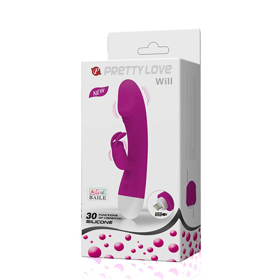Вибромассажер G-spot с клиторальной стимуляцией, с USB