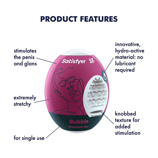 Яйцо мастурбатор Satisfyer Bubble с рельефом