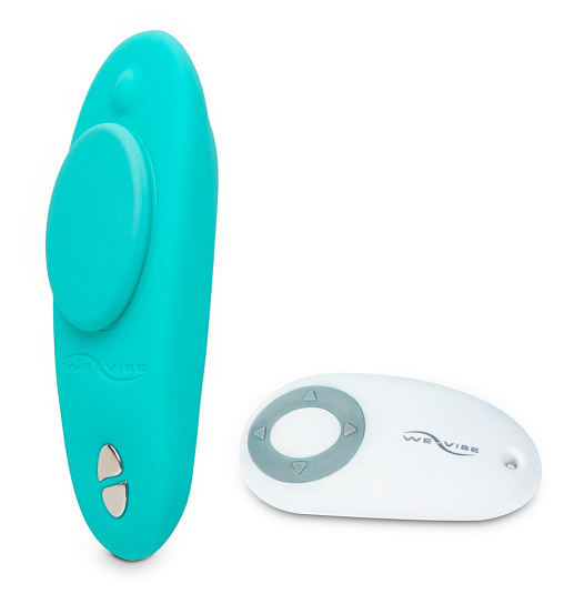 Клиторальный вибратор в трусики We-Vibe Moxie с пультом ДУ, бирюзовый