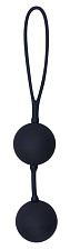 Черные вагинальные шарики Perfect Balls на сцепке, диаметр 3,5 см