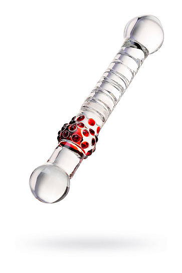 Стеклянный ребристый фаллоимитатор Sexus Glass, 22 см