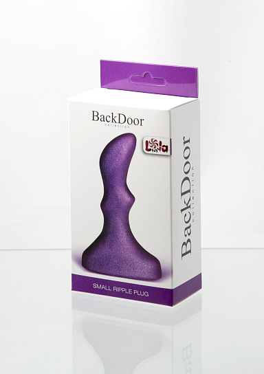 Анальная загнутая пробка Small Ripple Plug, фиолетовая