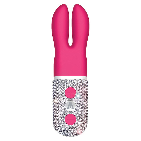 Карманный женский вибратор-кролик Crystalized The Pocket Rabbit, блестящий розовый