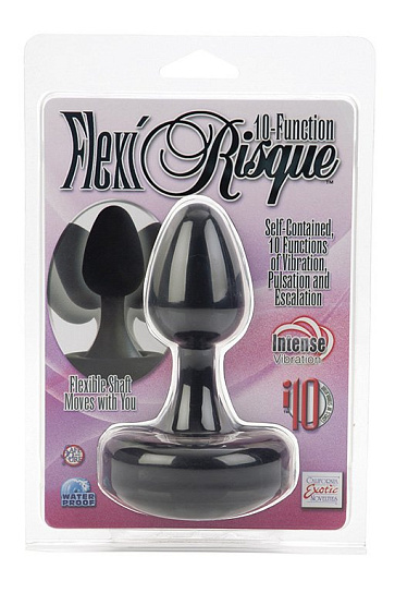 Анальная вибропробка Flexi Risque с ограничителем, черная