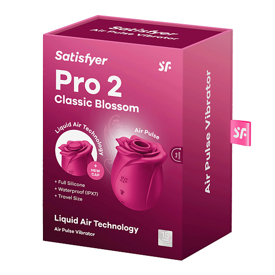 Вакуумный вибратор роза Satisfyer Pro 2 Classic Blossom, красный