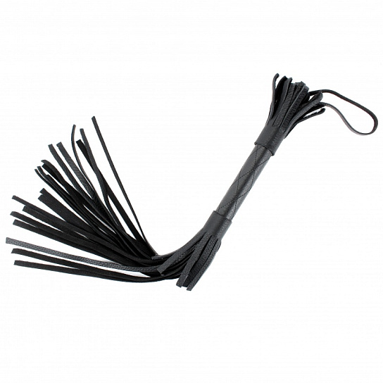 Черная плетка из натуральной кожи