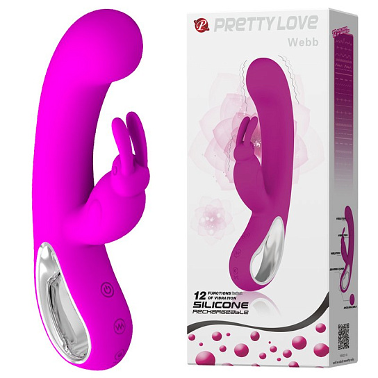 Вибратор Pretty Love Webb с клиторальным отростком в виде зайчика