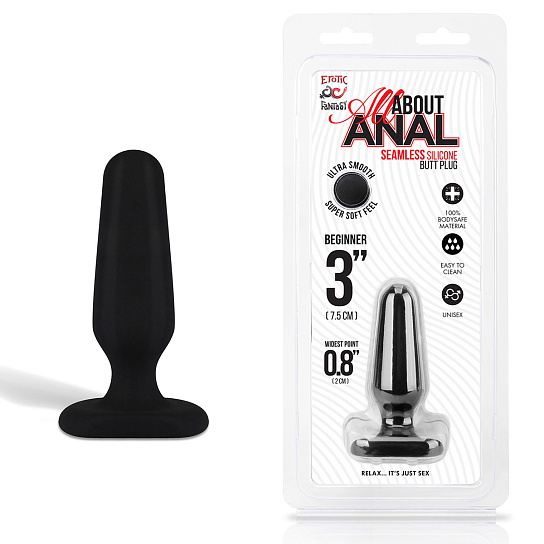 Черный плаг из силикона люкс BEGINNER 3'