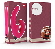 Страпон без ремней с вибрацией Sharevibe, 5 режимов, 13 см, розовый