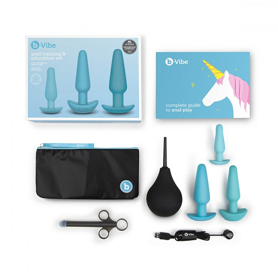 Набор анальных пробок B-VIBE ANAL EDUCATION SET, голубой