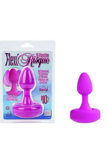 Анальная вибропробка Flexi Risque с ограничителем, фиолетовая