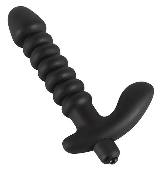 Вибратор анальный Black Velvets 80 с ограничителем