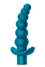 Анальная елочка с вибрацией на основании, Ecstasy Black, синяя