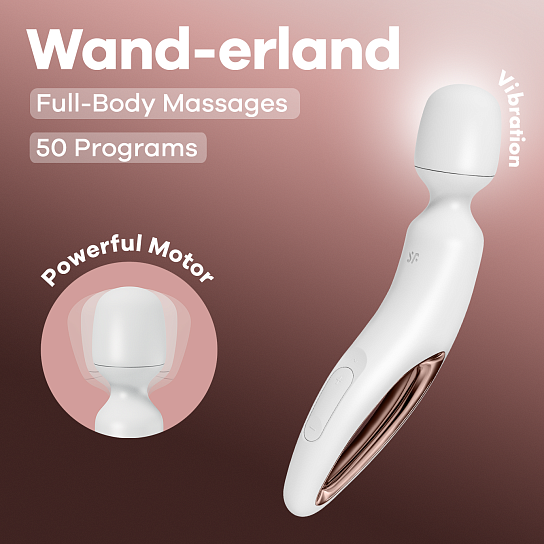 Массажер-вибратор Satisfyer Wand-erland — мощный, для всего тела, белый
