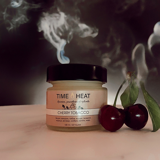 Массажная свеча в баночке Time Heat Cherry tobacco, 100 мл