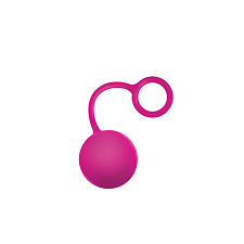 Розовый вагинальный шарик Cherry Bomb из силикона, с кольцом