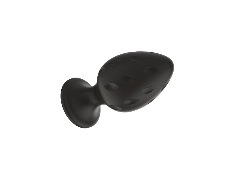 Анальная пробка с выемками Свободный ассортимент, черная, M