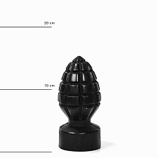 Анальная игрушка All Black AB 33 для стимуляции, черная, 15 см