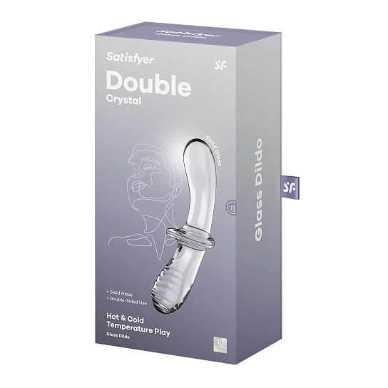 Двусторонний стеклянный дилдо Satisfyer Double Crystal, прозрачный