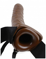 Страпон для мужчин с вибрацией Series 8 Vibrating, 19 см, коричневый
