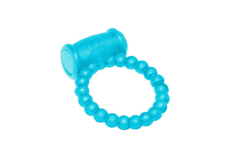 Эректильное кольцо Drums Pink Lola Rings бусинками, синее