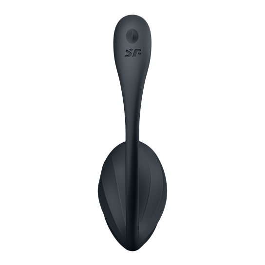 Виброяйцо Satisfyer Ribbed Petal Connect App с пультом ДУ, черное