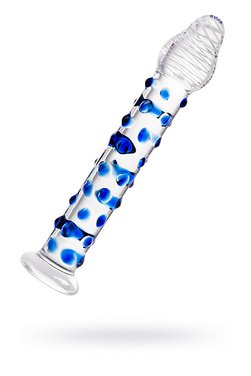 Фаллоимитатор из стекла DILDO с пупырками, 19 см
