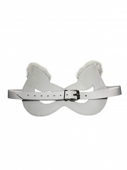 Маска-кошка с опушкой BDSM-Арсенал, белая