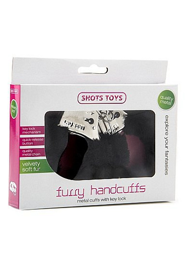 Плюшевые наручники FURRY HANDCUFFS, черные