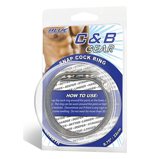 Кольцо на пенис из искусственной кожи Snap Cock Ring, черное, S