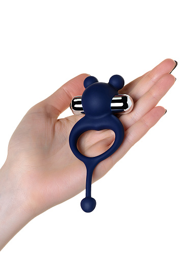 Виброкольцо с хвостиком из силикона JOS MICKEY, 3,6 см
