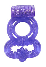 Двойное эрекционное кольцо с вибрацией из серии Rings, пурпурное