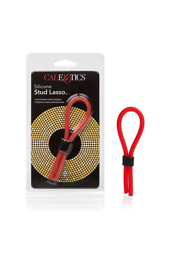 Лассо из натурального силикона Silicone Stud Lasso на пенис, красное