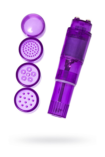 Виброракета Adult Toys от Erotist с 4 насадками, сиреневый, 11 см