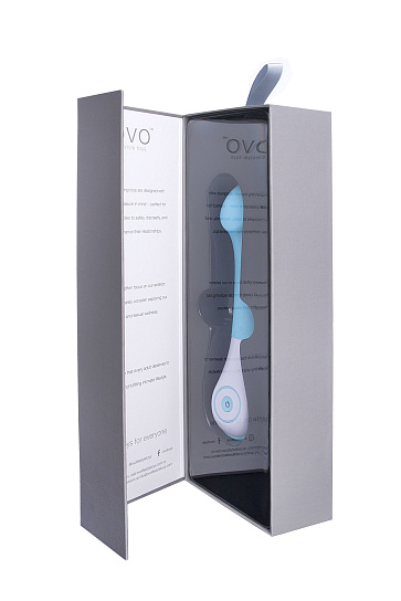 Мультипрограмный вибратор для стимуляции точки G OVO E3, голубой