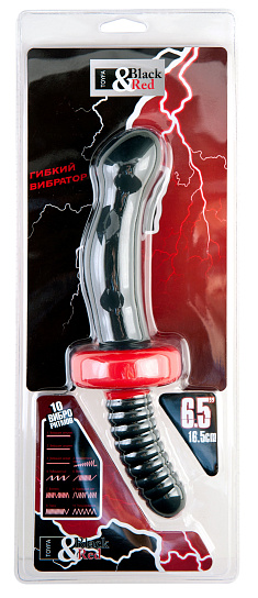 Двойной анальный вибратор, ToyFa Black & Red, черный