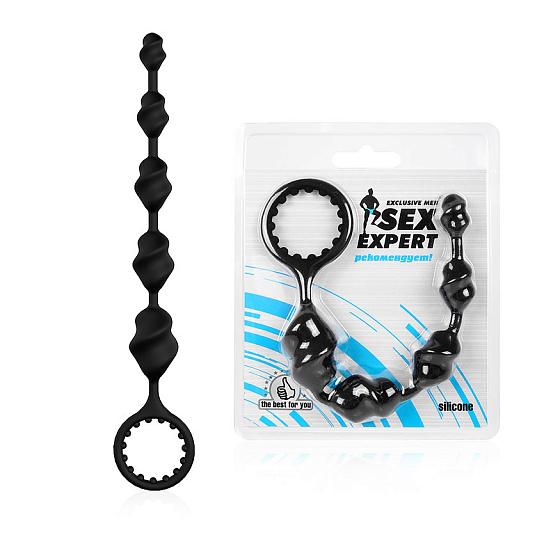 Анальная цепочка с бусинами со спиралевидной формой